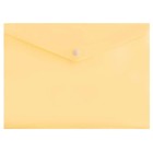 Папка-конверт на кнопке А4 180 мкм Calligrata Pastel, полупрозрачная, жёлтая ваниль - фото 10931735