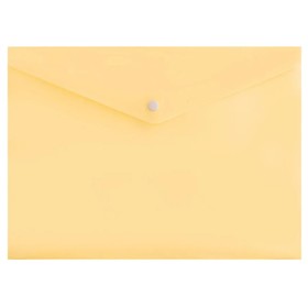 Папка-конверт на кнопке А4 180 мкм Calligrata Pastel, полупрозрачная, жёлтая ваниль