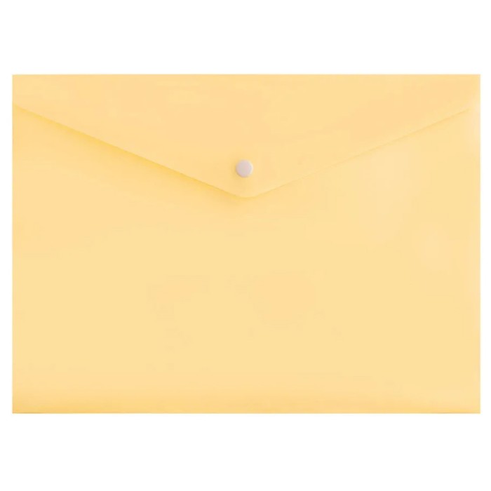 Папка-конверт на кнопке А4 180 мкм Calligrata Pastel, полупрозрачная, жёлтая ваниль - Фото 1