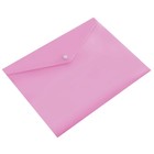 Папка-конверт на кнопке А4 180 мкм Calligrata Pastel, полупрозрачная, розовый леденец - Фото 2