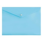 Папка-конверт на кнопке А4 180 мкм Calligrata Pastel, полупрозрачная, тёмный аквамарин - фото 10931744