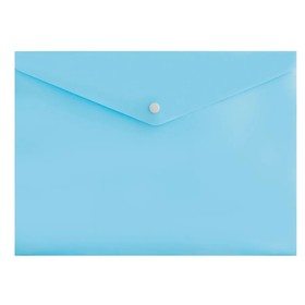 Папка-конверт на кнопке А4 180 мкм Calligrata Pastel, полупрозрачная, тёмный аквамарин