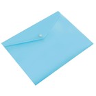 Папка-конверт на кнопке А4 180 мкм Calligrata Pastel, полупрозрачная, тёмный аквамарин - Фото 2