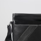Планшет мужской "Классика", 1 отдел, 2 наружных кармана, длинный ремень, цвет черный - Фото 4