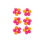 Декор для творчества пластик "Жёлто-розовый цветочек" набор 6 шт, d-1,8 см - Фото 2