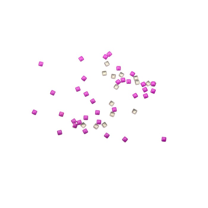 Стразы металлические квадратные POLE, 2х2, фиолетовые, 50 шт - Фото 1