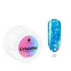 Гель для дизайна ногтей Adricoco Cristallin, №02 голубой кристалл, 5 мл - фото 307861639