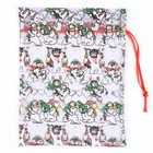 Мешок подарочный «Снеговики с ёлками», р. 25 × 32 см, органза - фото 7816293