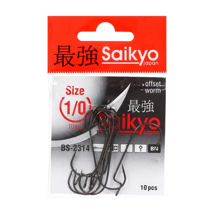 Крючки Saikyo BS-2314 BN № 1/0, 10 шт - Фото 1