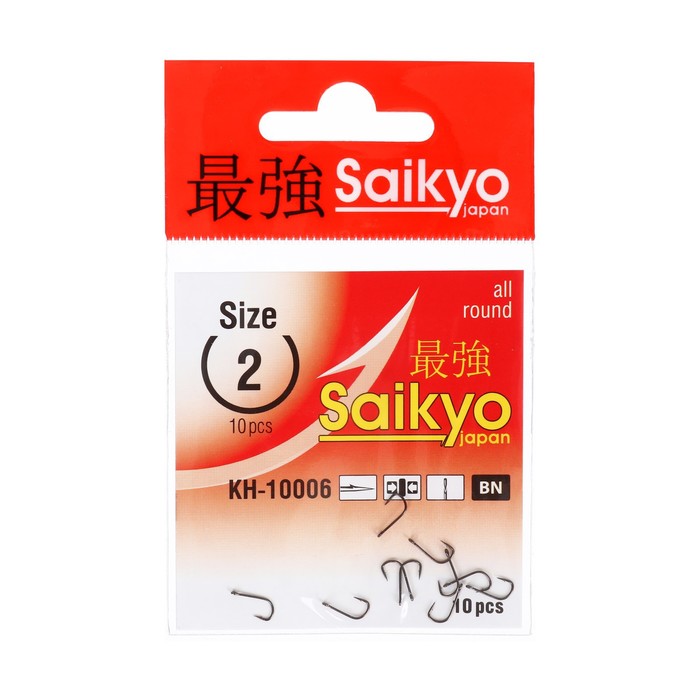 

Крючки Saikyo KH-10006 Sode Ring BN № 2, 10 шт