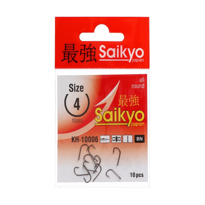 

Крючки Saikyo KH-10006 Sode Ring BN № 4, 10 шт