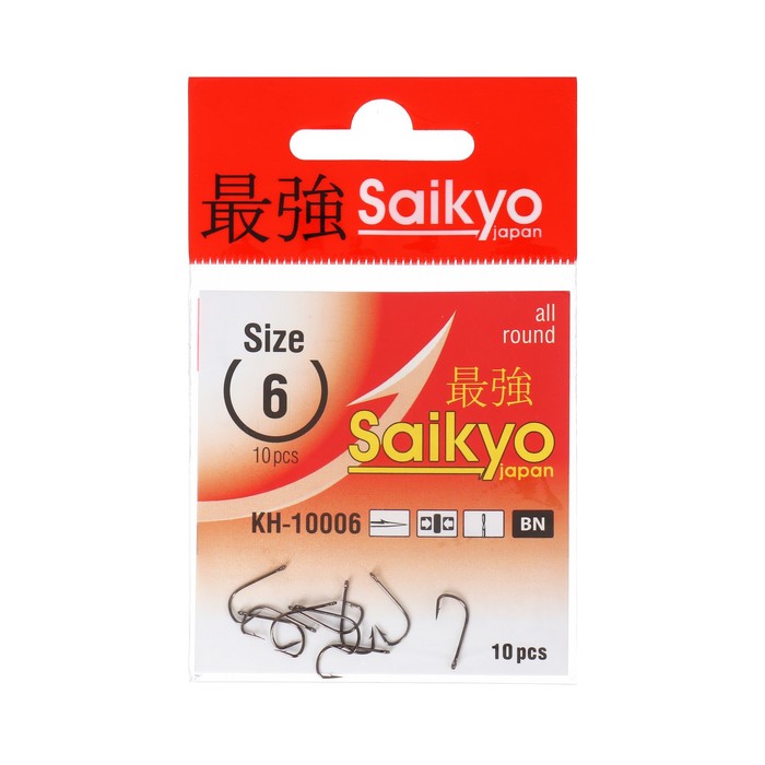 Крючки Saikyo KH-10006 Sode Ring BN № 6, 10шт