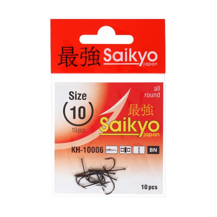 

Крючки Saikyo KH-10006 Sode Ring BN № 10, 10 шт