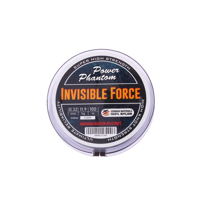 

Леска Power Phantom Invisible Force CLEAR, диаметр 0.32 мм, тест 11.9 кг, 100 м