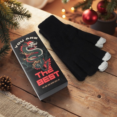 Перчатки мужские новогодние меховые KAFTAN The best, размер 22