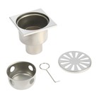 Трап TIM BAD021001, 100 х 100 мм, d = 50 мм, вертикальный выпуск, нержавеющая сталь - фото 22752478