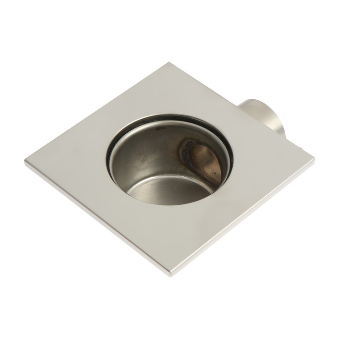 трап канализационный 150х150 d70. 1/2" (нерж чашка d112мм) unicorn. выпуск для мойки 70 мм. S матовый. M.