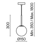 Светильник подвесной Maytoni MOD321PL-01W, 1хE14, 40Вт, 15х15х212,5 см, цвет белый - Фото 3