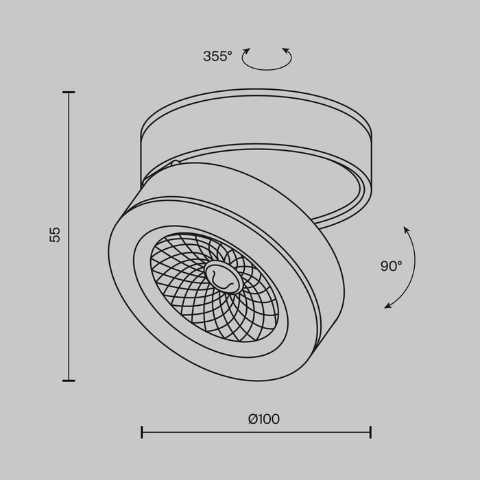 Светильник потолочный Technical C022CL-L12W4K, LED, 12Вт, 10х10х5,5 см, 1000Лм, цвет белый