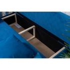 Диван - кровать раскладной «Токио», с ящиком для белья, механизм еврокнижка, спальное место 1350×1870 мм, велюр, цвет синий - Фото 10