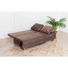 Диван - кровать раскладной «Токио», с ящиком для белья, механизм еврокнижка, спальное место 1350×1870 мм, велюр, цвет коричневый - Фото 9