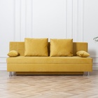 Диван - кровать раскладной «Токио», с ящиком для белья, механизм еврокнижка, спальное место 1350×1870 мм, велюр, цвет горчичный - Фото 8