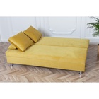 Диван - кровать раскладной «Токио», с ящиком для белья, механизм еврокнижка, спальное место 1350×1870 мм, велюр, цвет горчичный - Фото 9