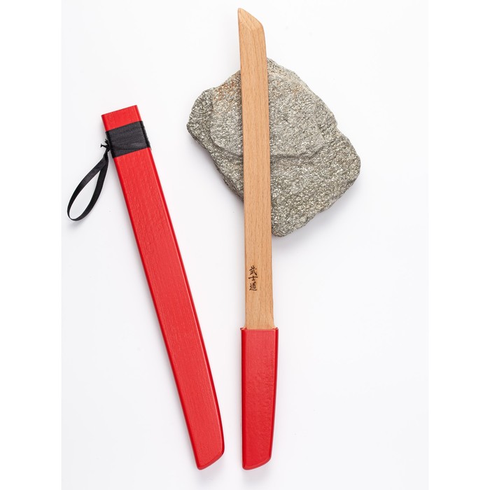 Меч деревянный «Вакидзаси», в ножнах, цвет красный, бук - фото 1909286001