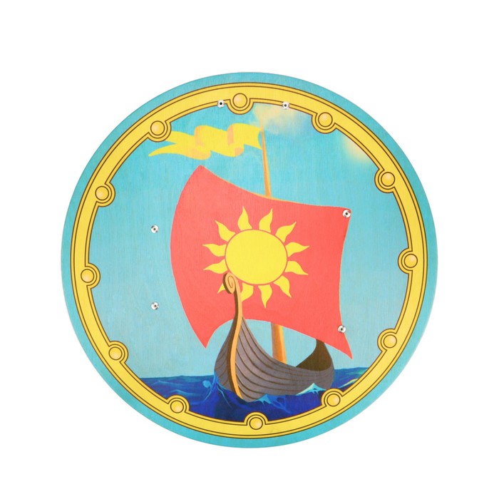 Деревянный круглый щит «Ладья» - фото 1907823768