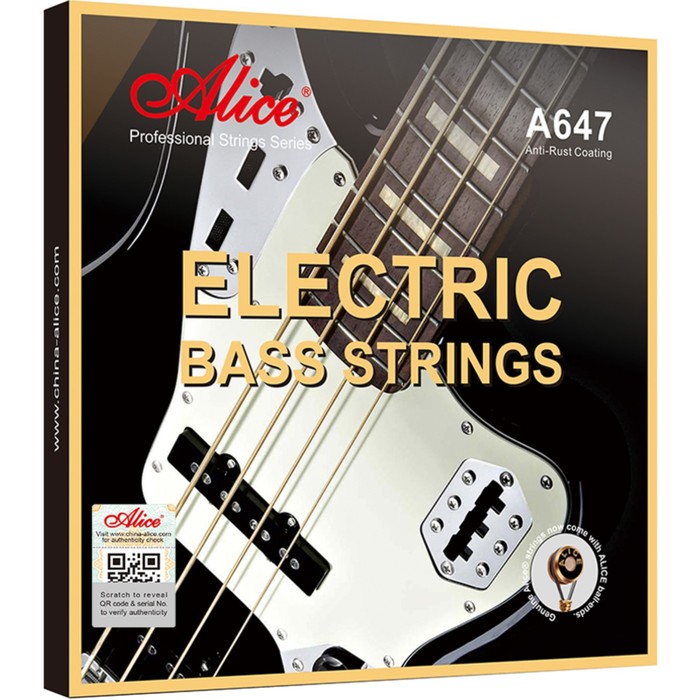Комплект струн для бас-гитары A647(4)-M сплав железа, Medium, 45-105 - Фото 1