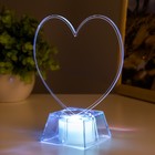 Ночник 3D-светильник с маркером доска для заметок, «Сердечко» LED, 3×AG10, 10×10×13 см - Фото 4