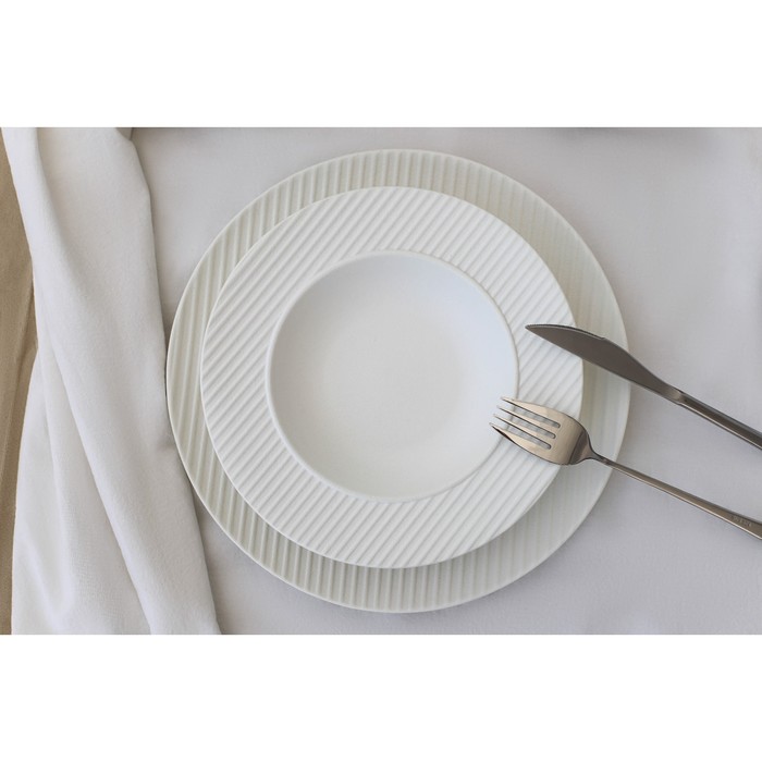 Тарелка фарфоровая для пасты Magistro Line, 250 мл, d=21,2 см, цвет белый - фото 1887227592