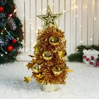 Ёлка декор "Праздничная" 10х26 см, золото - фото 320060618