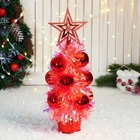 Искусственная ёлка настольная «Зимнее волшебство. Праздничная», перламутр, 10×26 см, красный, ПВХ ветки - Фото 2