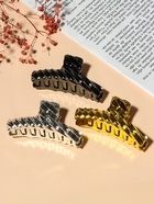 Крабик для волос «Глянец люкс», прямой полосы рельеф, 9.5 см, МИКС (комплект 12 шт) - фото 52397729