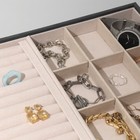 Подставка для украшений QF, 9 ячеек и 12 полос для колец, флок, 35×24×3 см, серо-бежевая - Фото 2