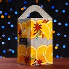 Подарочная новогодняя коробка «Апельсинки», для сладких подарков, 10×10×18 см - Фото 4