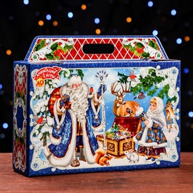 Подарочная коробка "В гостях у Морозко" Портфель широкий, 31 х 8,5 х 20,3 см