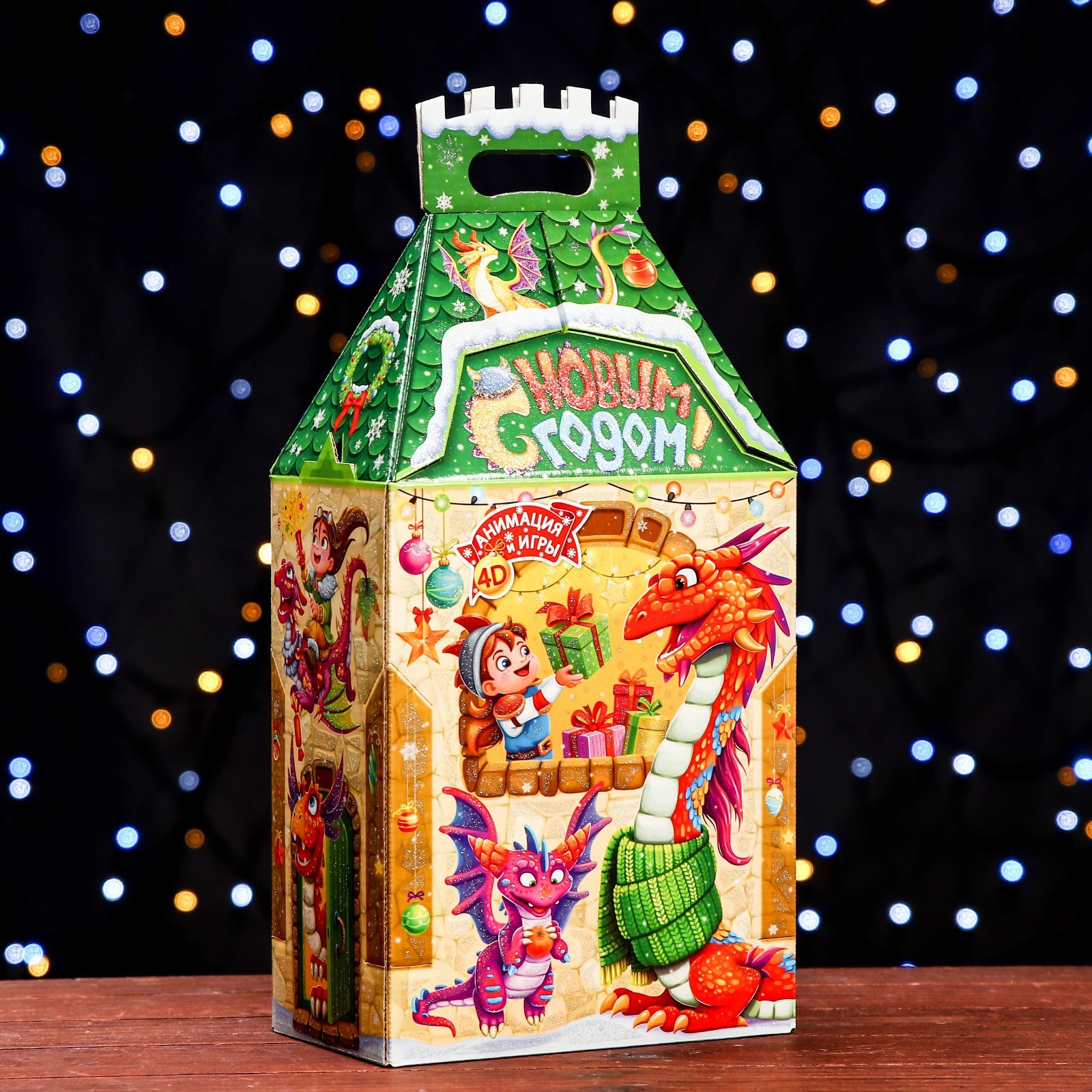 Подарочная коробка "Дом дракона" , Замок большой новый , 19 х 11,9 х 35 ...