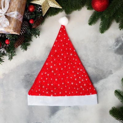 Колпак новогодний «Звёздное небо» 26×34 см, красный