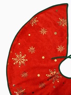 Коврик под ёлку «Уютная сказка» снежинка, d=74 см, красный - Фото 3