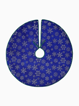 Коврик под ёлку «Уютная сказка» снежинка, d=87 см, синий