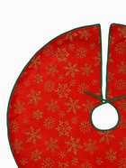 Коврик под ёлку «Уютная сказка» снежинка, d=87 см, красный - Фото 3