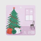 Брошь "Собачка" с листьями, цветная в золоте - фото 24353810