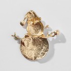 Брошь «Снеговик» с жемчугом, цветная в золоте - фото 22810548