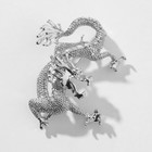 Брошь «Дракон» свирепый, цвет серебро - фото 9608162