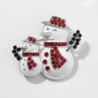 Брошь «Снеговики», цветная в серебре - фото 8958689