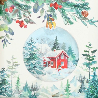 Коробка для кондитерских изделий с PVC крышкой «Зима», 15×15×3 см