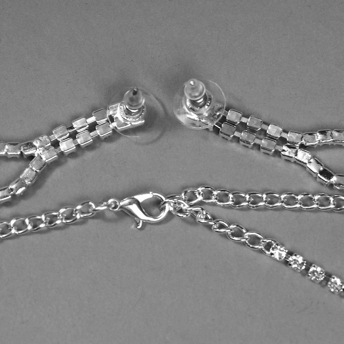 Набор 2 предмета: серьги, колье «Элегия» листья, цвет белый в серебре, 40 см - фото 1926797751