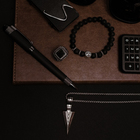 Кольцо мужское «Перстень» линии, цвет чёрный в серебре, 18 размер - фото 23691734